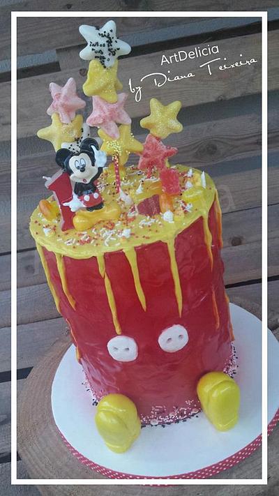 1st Birthday Mickey Mouse Cake - Cake by Unique Cake's Boutique