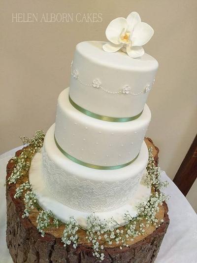 Orchid Wedding Cake - Cake by Helen Alborn  