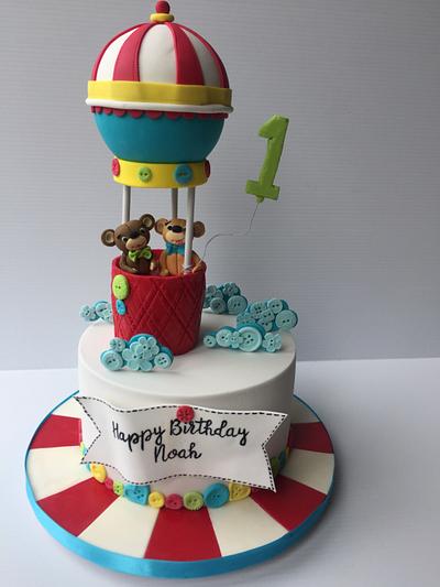 Hot air balloon 1st birthday cake - Cake by Claire Lynch - Quirky Cake Designs