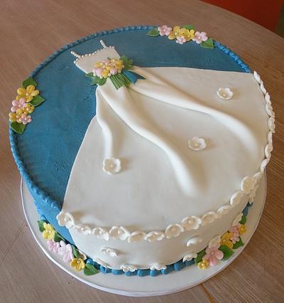blue bridal shower "dress" cake - Cake by Dani Johnson