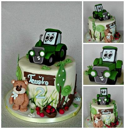 Tractor and teddy bear - Cake by Anka