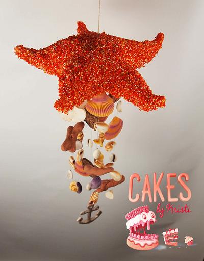 Starfish Windchime Sweet Summer Cake Collab - Cake by Cakes By Kristi