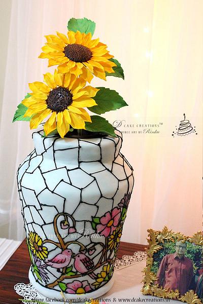 Stained Glass Flower Vase - Cake by D Cake Creations®