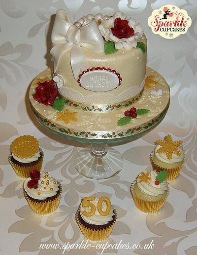Christmas Day 50th Birthday Cake - Cake by Sparkle Cupcakes