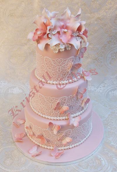Lace wedding cake - Cake by kristallcakes