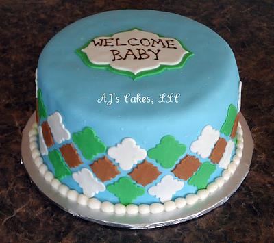 Blue Baby Shower Cake - Cake by Amanda Reinsbach