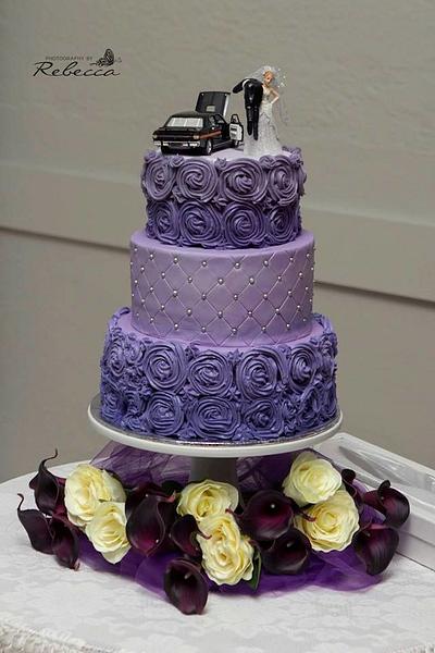 Purple Buttercream Wedding cake - Cake by Mmmm cakes and cupcakes