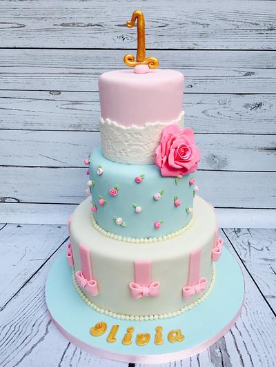 Vintage 1st Birthday - Cake by Sweet Cakes
