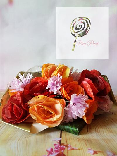 Waferpaper flower bouquet - Cake by Pien Punt