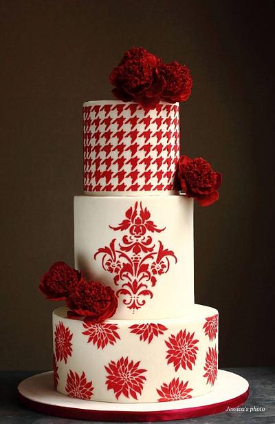 Pre- Valentine's Day Wedding Cake - Cake by Jessica MV