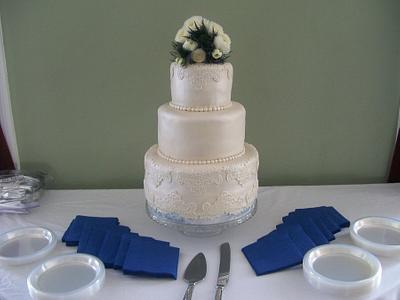 Vintage Lace Wedding cake - Cake by Joanne Hearn