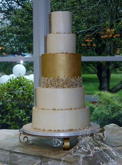 Gold Dragees Cake - Cake by Tiffany's Cakery