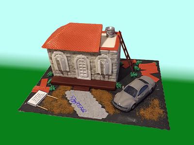 The house under construction and volkswagen - Cake by Felis Toporascu