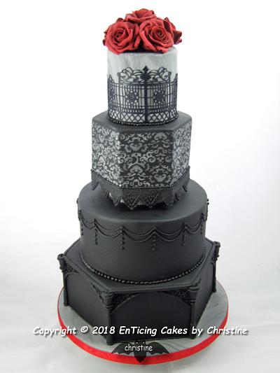 Gothic Wedding Cake - Cake by Christine Ticehurst