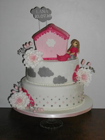 Birdhouse baptism cake - Cake by Mandy