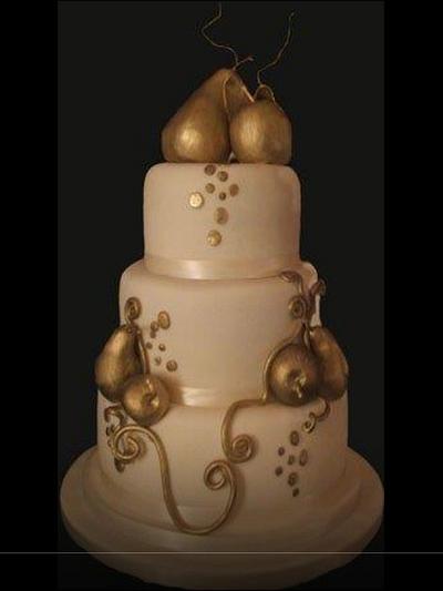 Golden pears, wedding cake - Cake by Alisonarty