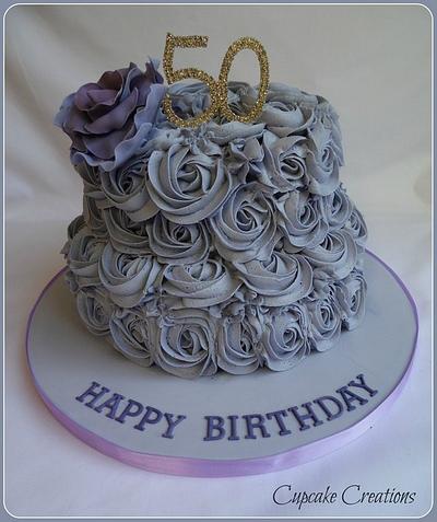 Buttercream ruffle 50th Birthday Cake - Cake by Cupcakecreations