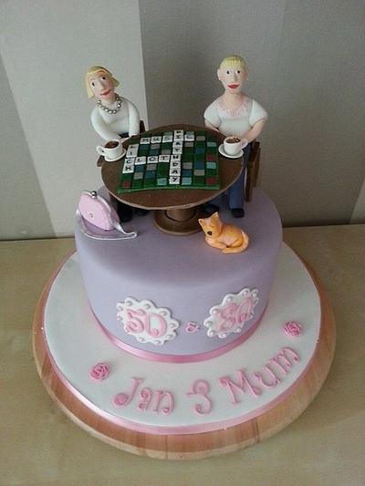 Mother and Daughter love scrabble! - Cake by lisa-marie green