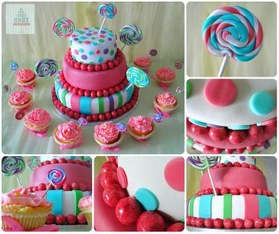 Candyland Cake and Cupcakes - Cake by CakeCakeCake