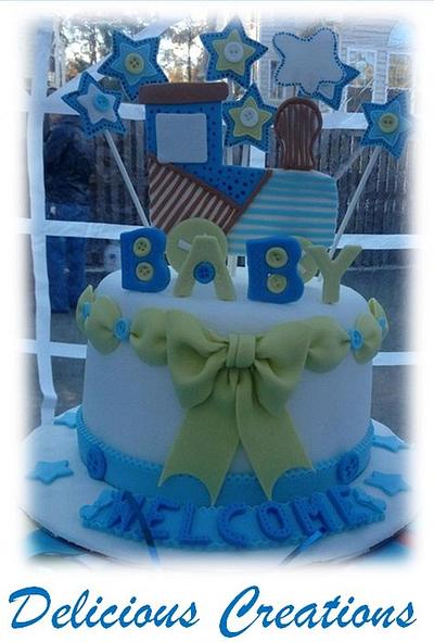Carter's Train Baby Shower Cake  - Cake by DeliciousCreations