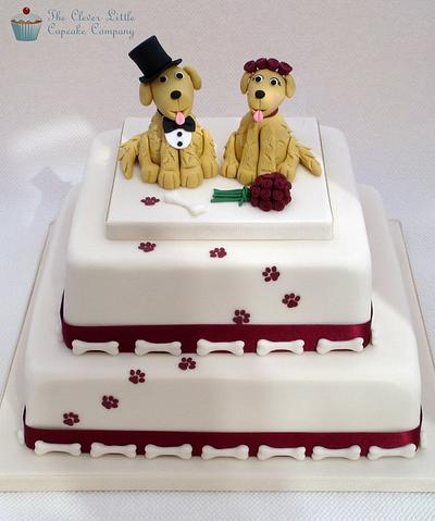 Golden Retriever Novelty Wedding Cake - Cake by Amanda’s Little Cake Boutique