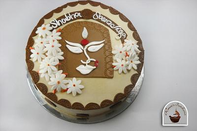 MAA DURGA : My Very 1st Fondant Decor  - Cake by purbaja