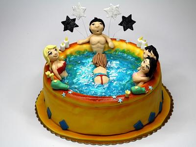 Sexy Girls in Jacuzzi Naughty Cake - Cake by Beatrice Maria