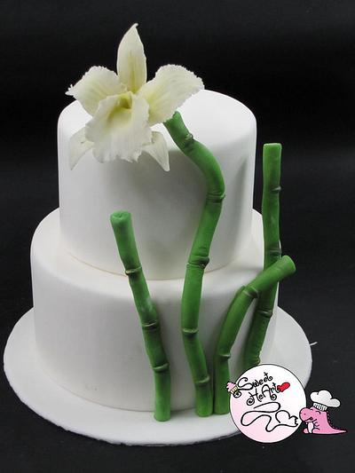 Bamboo & Orchid Wedding Cake - Cake by Sweet HeArt