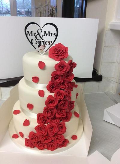 Roses are Red Wedding Cake  - Cake by Vanessa Platt  ... Ness's Cupcakes Stoke on Trent