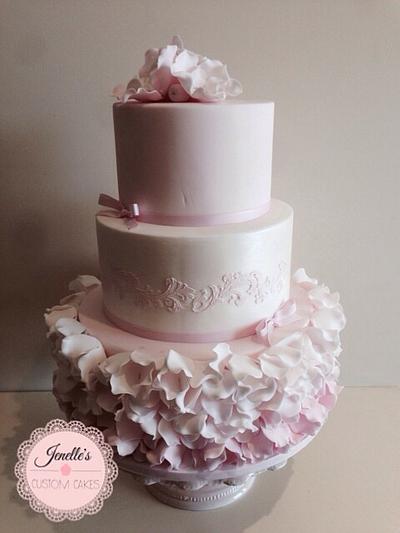 Petal Ruffle Wedding Cake - Cake by Jenelle's Custom Cakes