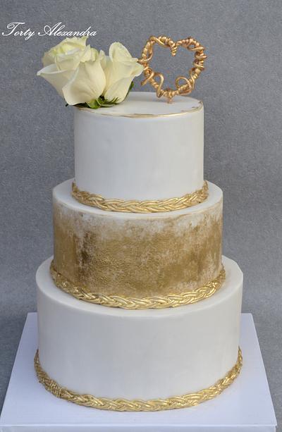 Wedding cake in gold - Cake by Torty Alexandra