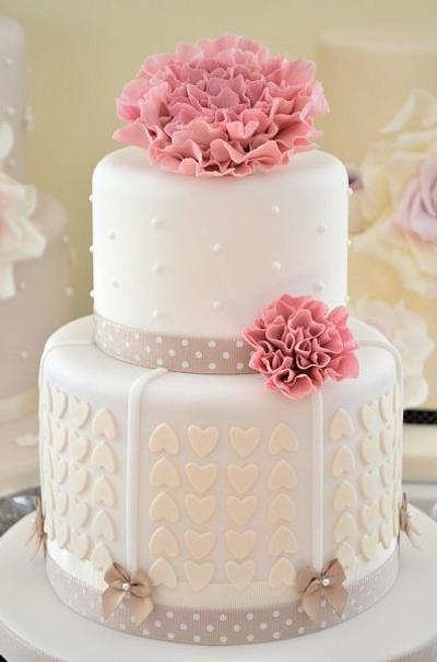 Hearts and Flower Cake - Cake by Hilary Rose Cupcakes