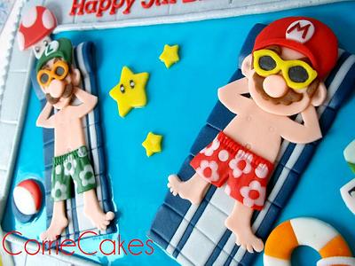 Mario and Luigi Pool Party - Cake by Corrie