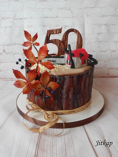 Birthday cake stump - Cake by Jitkap