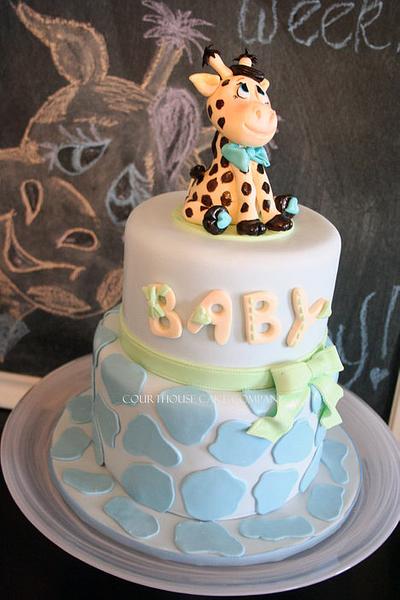 Baby giraffe baby shower cake for my Meg. - Cake by CourtHouse Cake Company