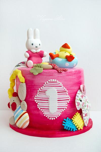 cake for baby girl 1`st birthday  - Cake by Alina Vaganova