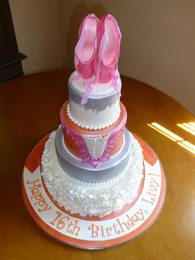 Livy's Sweet 16 Ballet inspired cake for Icing Smiles - Cake by amyhowerth