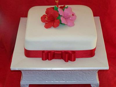 Hibiscus Wedding Cake - Cake by Cakes and Cupcakes by Anita