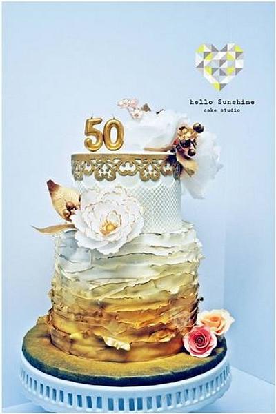 Golden Years of Happy Cheers! - Cake by Hello Sunshine Cake Studio