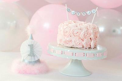 Pink rosette smash cake - Cake by cwelling