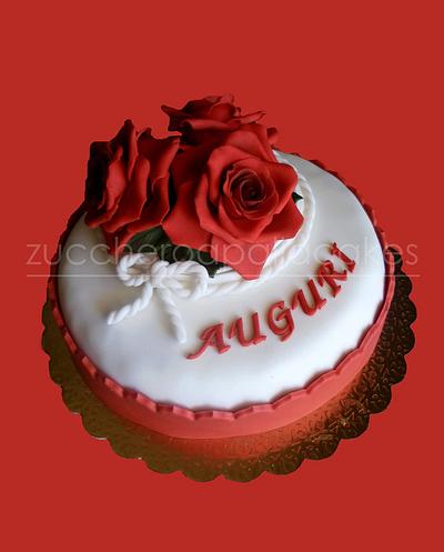 cake red roses - Cake by Sara Luvarà - Zucchero a Palla Cakes