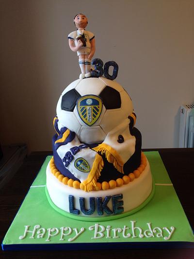 Leeds Utd Football Cake - Cake by CandyCakes