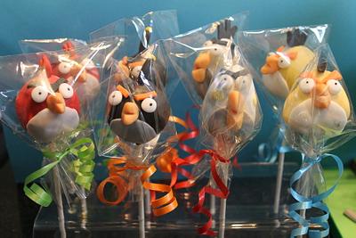Angry Bird cake pops. - Cake by Delights by Design