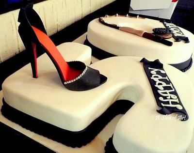50th Birthday stiletto and fishing - Cake by A Slice of Art