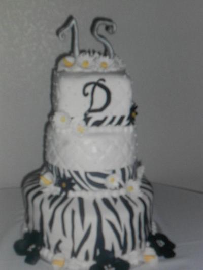 Zebra Quinceanera Cake - Cake by Maria Cazarez Cakes and Sugar Art