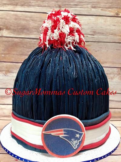 New England Patriots PomPom Hat Cake - Cake by SugarMommas Custom Cakes