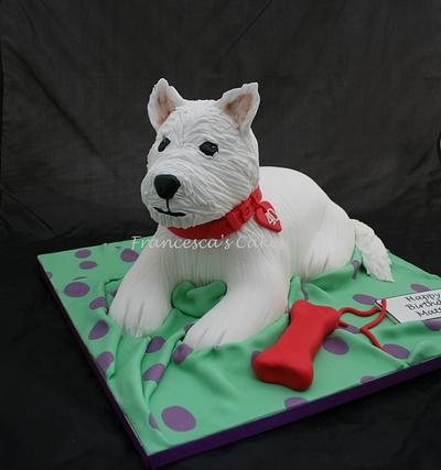 Westie Dog - Cake by francescascakes