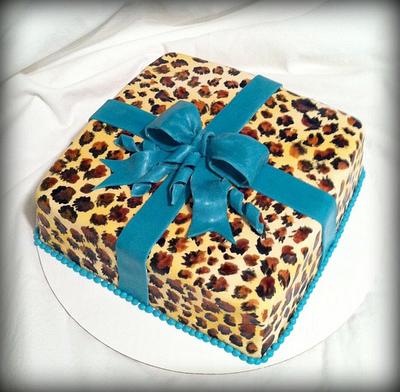 Cheetah Gift Cake - Cake by Angel Rushing