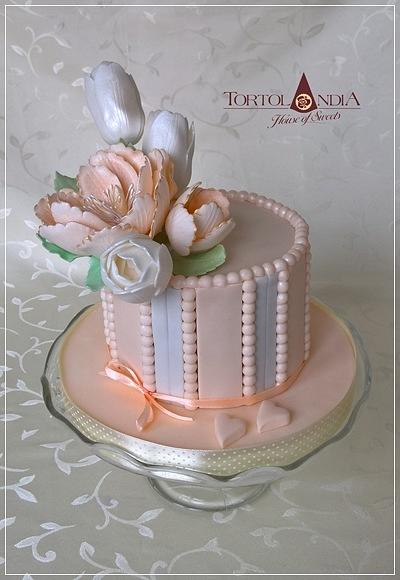 Wedding cake with tulips - Cake by Tortolandia