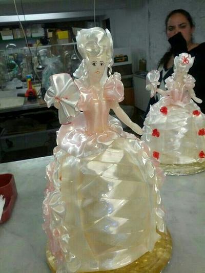 Sugar Pulled and Blown Lady Figurine - Cake by yael